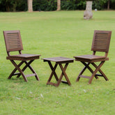 Alfresco Outdoor Folding Square Stool With 2 Square Chair